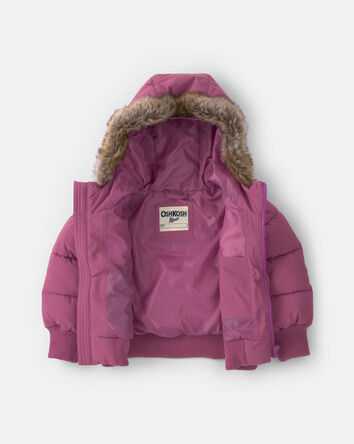 Toddler Girl  Bubble Urban Jacket- Purple, 