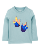 Toddler Dinosaur Cotton Blend Long-Sleeve Tee - Blue, image 1 of 3 slides