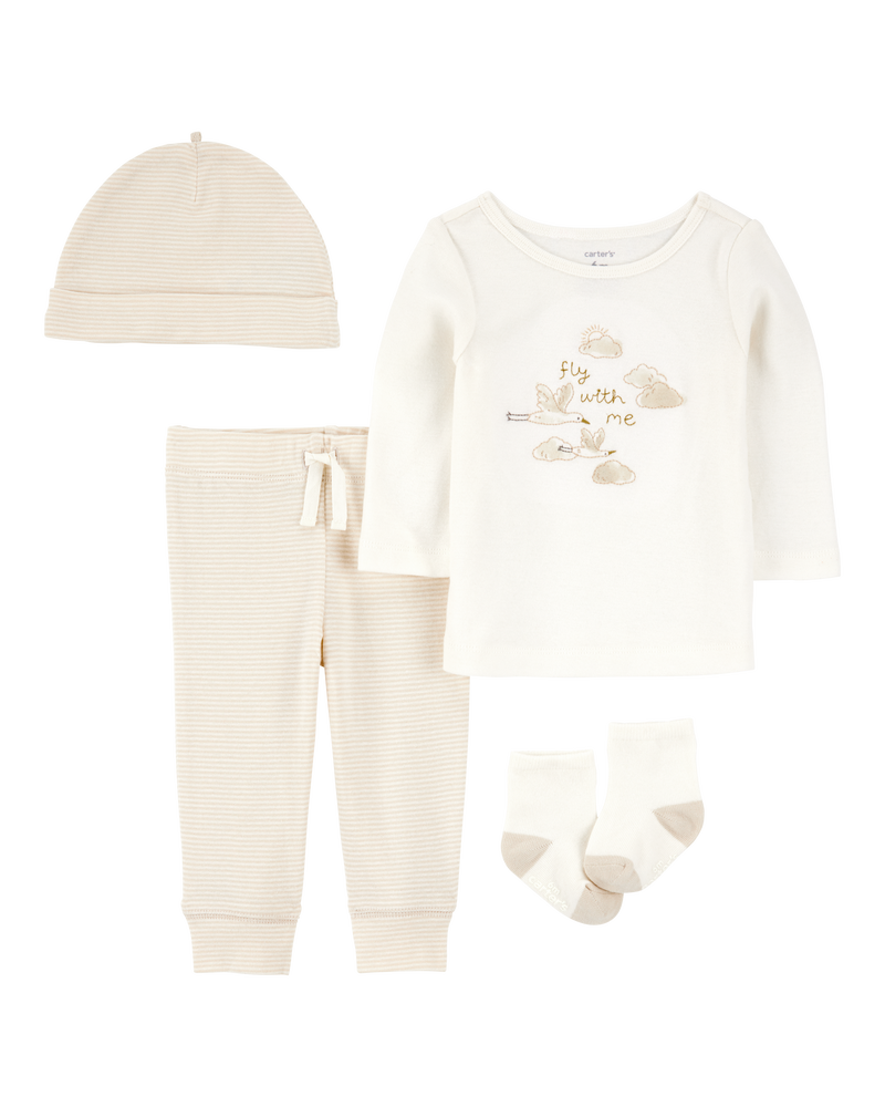 Bébé Ensemble 4 pièces à motifs de nuages, image 1 sur 5 diapositives