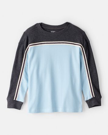Boys Colourblock Thermal Long-Sleeve Tee - Blue/Grey, 