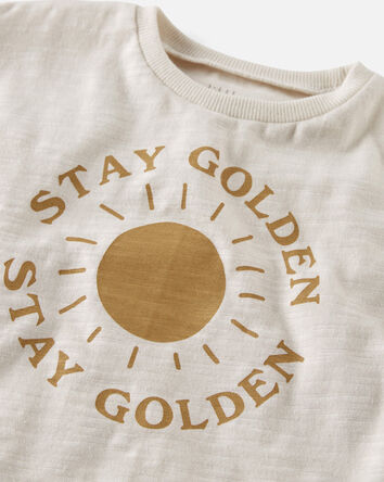 T-shirt imprimé en coton biologique Stay golden, 