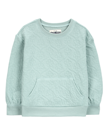 Baby Quilted Cotton Blend Pullover - Green, 
