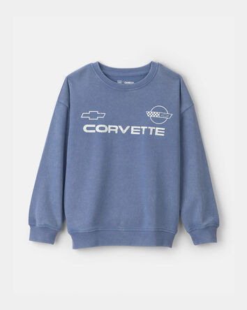 Boys French Terry Long-Sleeve Pullover Sweatshirt - Blue, 