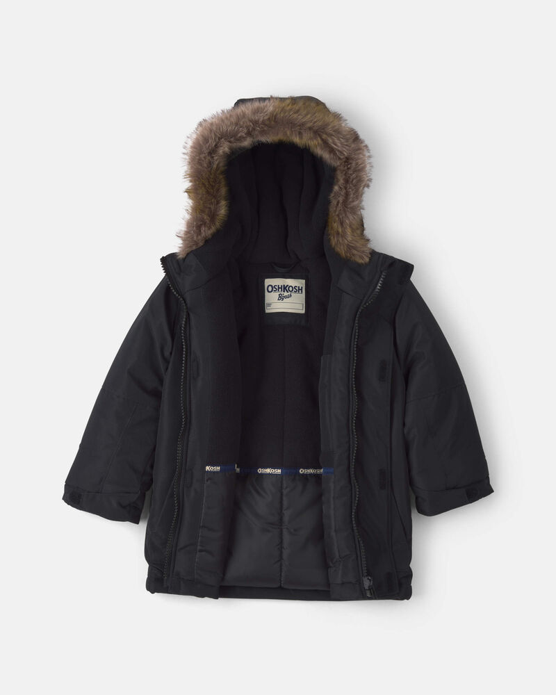 Toddler Boy  Classic Winter Parka- Black, image 2 of 3 slides