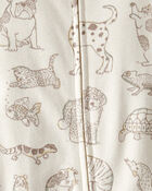 Baby Organic Cotton Animal-Print Sleeper, image 3 of 4 slides