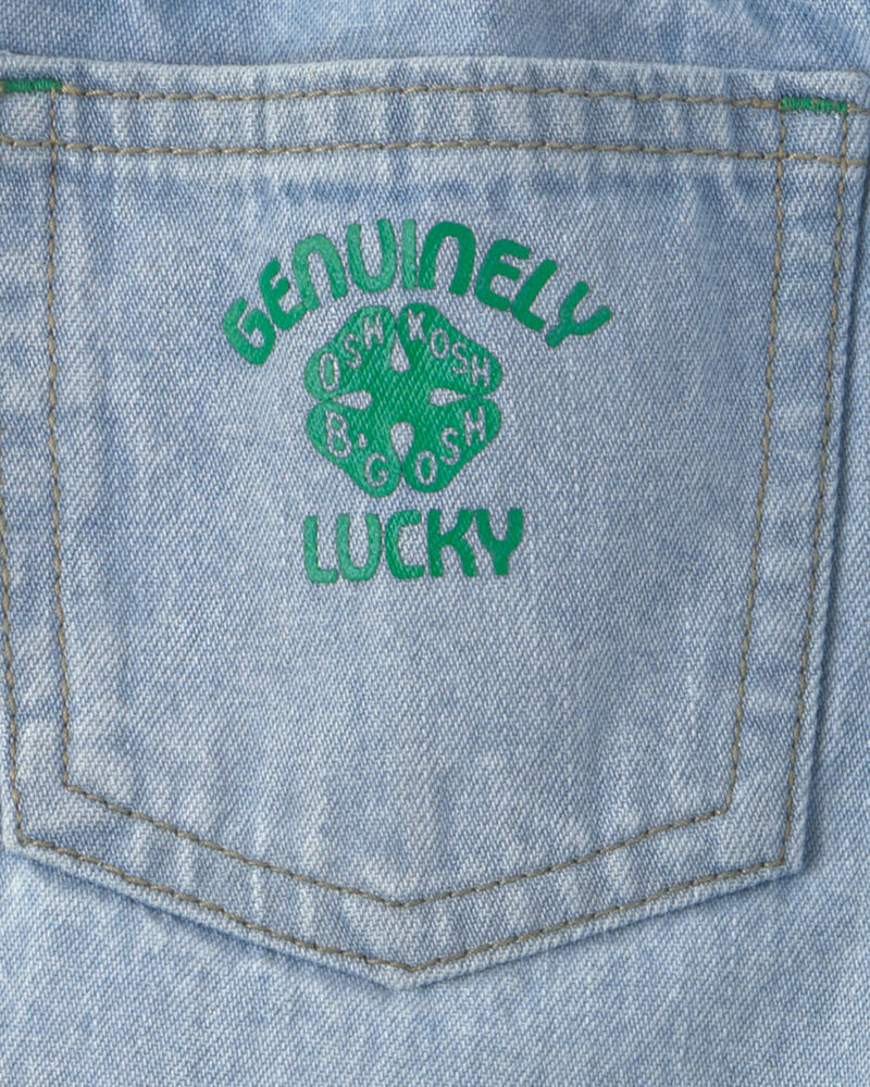 Toddler Boy Clover St. Patrick's Day Baggy Jeans - Light Wash, image 5 of 6 slides