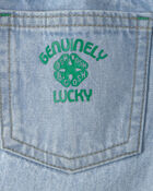 Toddler Boy Clover St. Patrick's Day Baggy Jeans - Light Wash, image 5 of 6 slides
