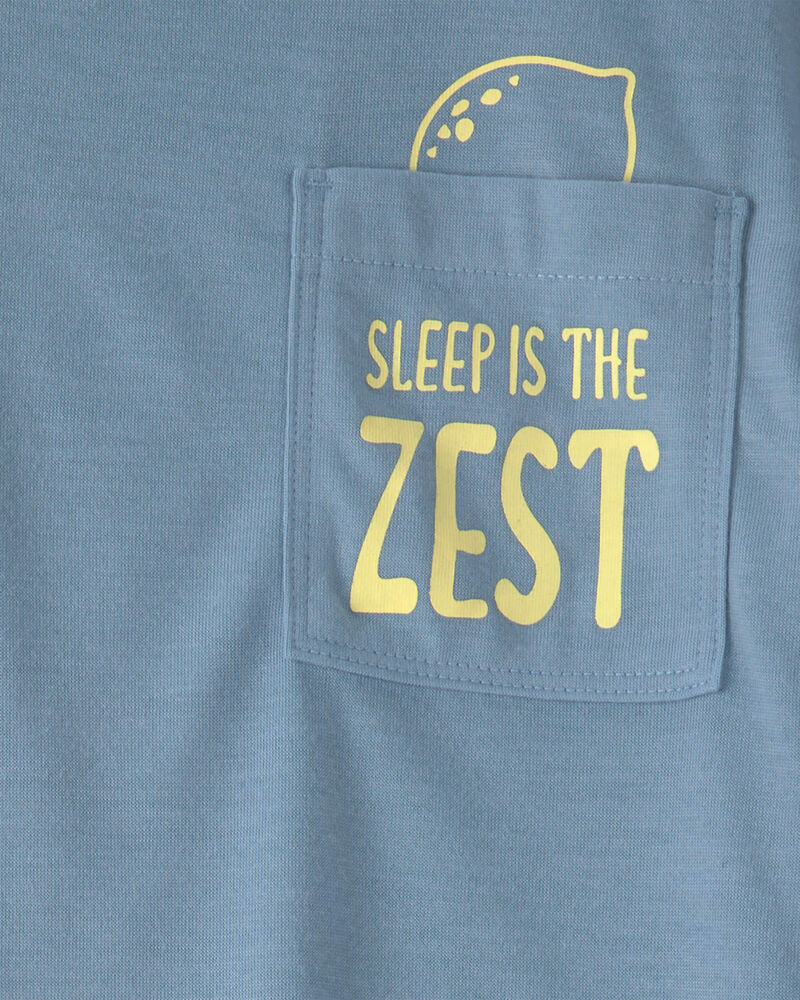 Toddler Boy Bird Loose Fit 2-Piece Pyjama Set - Blue, image 2 of 3 slides