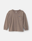 Toddler Boy Mineral Wash Long-Sleeve T-Shirt - Brown, image 1 of 3 slides
