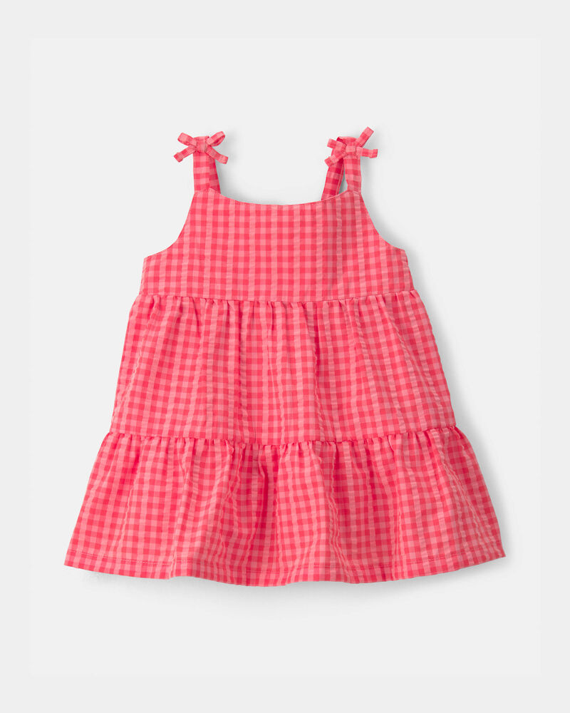 B&eacute;b&eacute; fille - Robe sans manches &agrave; carreaux - Rose, image 1 sur 4 diapositives