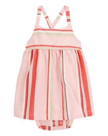 Bébé Robe cache-couche sans manches à rayures, 