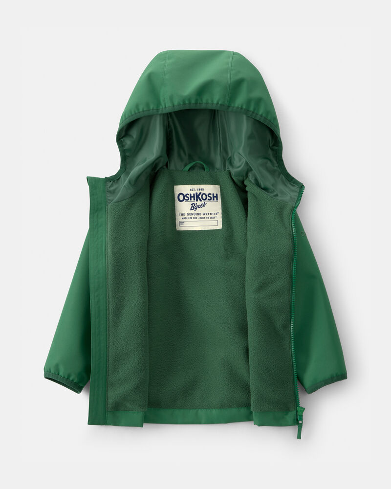 Toddler Boy Midweight Fleece Lined Jacket- Green, image 2 of 3 slides