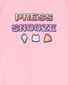 Girls 4-Piece Gamer Cotton Pyjamas, image 2 of 4 slides