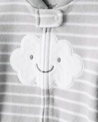 Baby Cloud Print Loose Fit Sleeper - Grey, image 2 of 5 slides