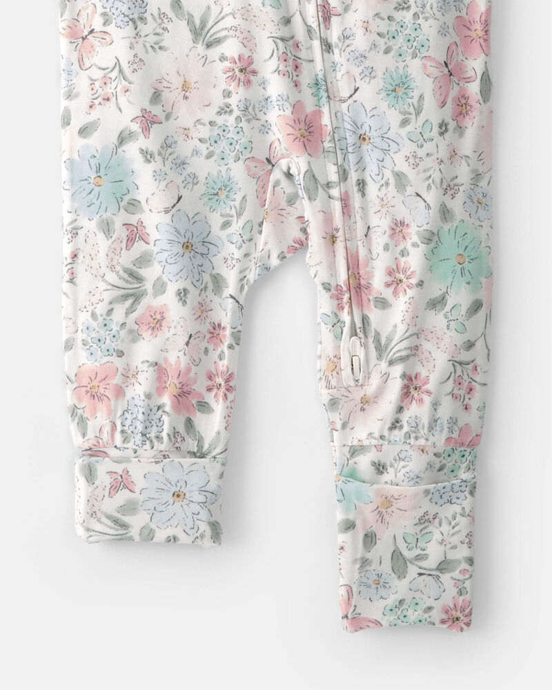 Baby Girl Butterfly Garden 2-Way Zip PurelySoft Sleeper, image 6 of 8 slides