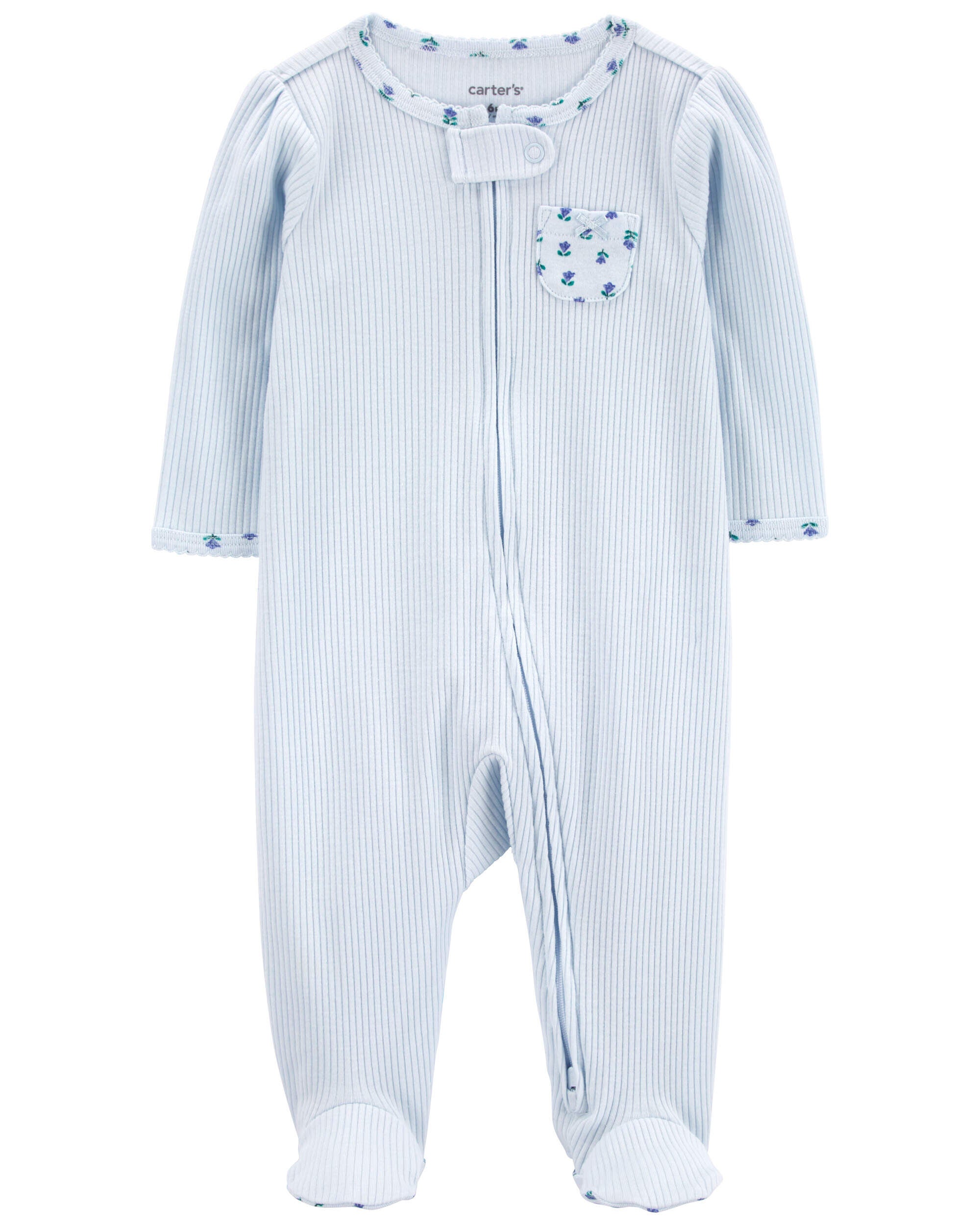 Baby Girls Baby Floral 2 Way Zip Thermal Sleeper Pyjamas PRE Carter s