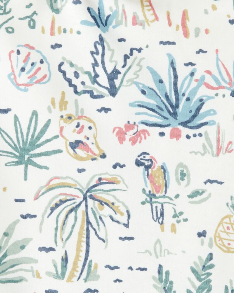 Toddler Girl Recycled Swimsuit in Tropical Paradise, image 4 of 5 slides