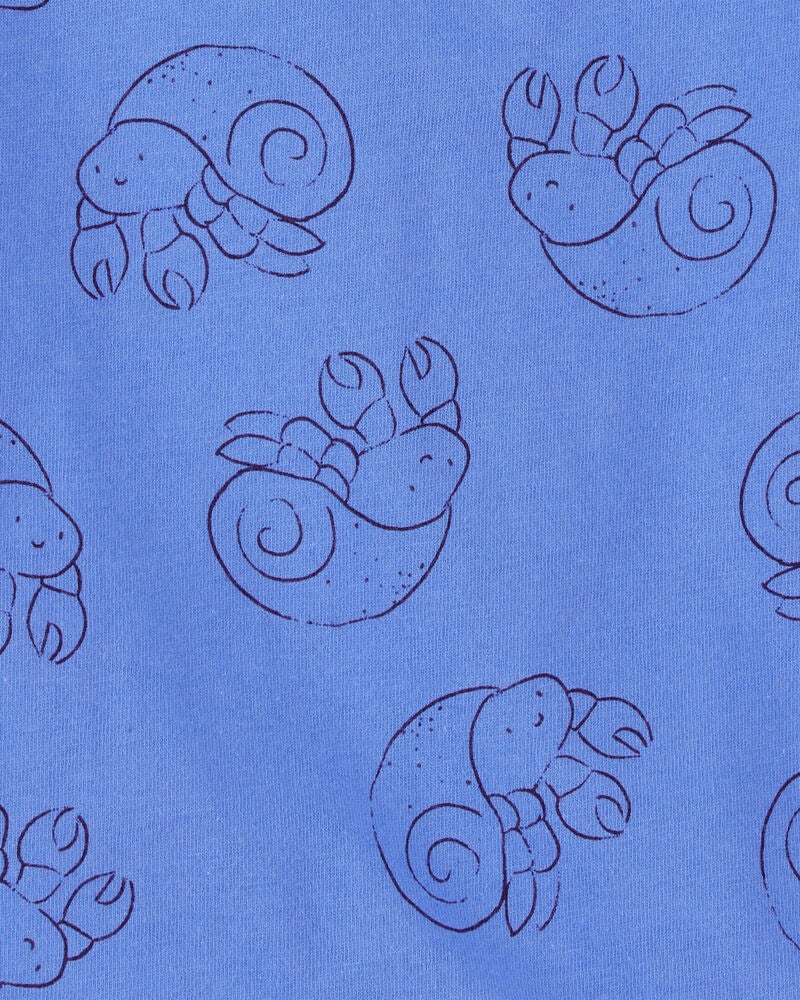 Baby Hermit Crab Print Cotton Romper, image 2 of 3 slides
