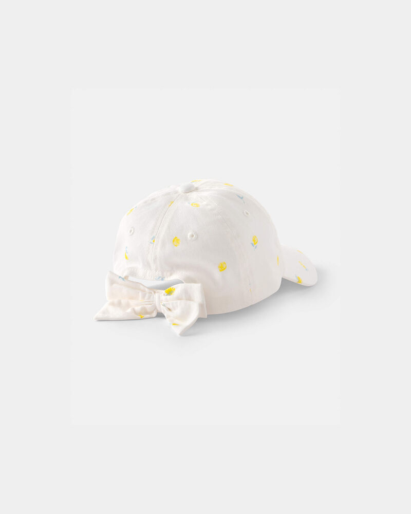 Girls Lemon Baseball Hat - White, image 2 of 3 slides