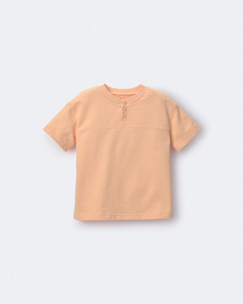 Toddler Boy Short-Sleeve Yoke Tee - Light Orange, image 2 of 6 slides
