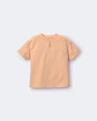 Toddler Boy Short-Sleeve Yoke Tee - Light Orange, image 2 of 6 slides