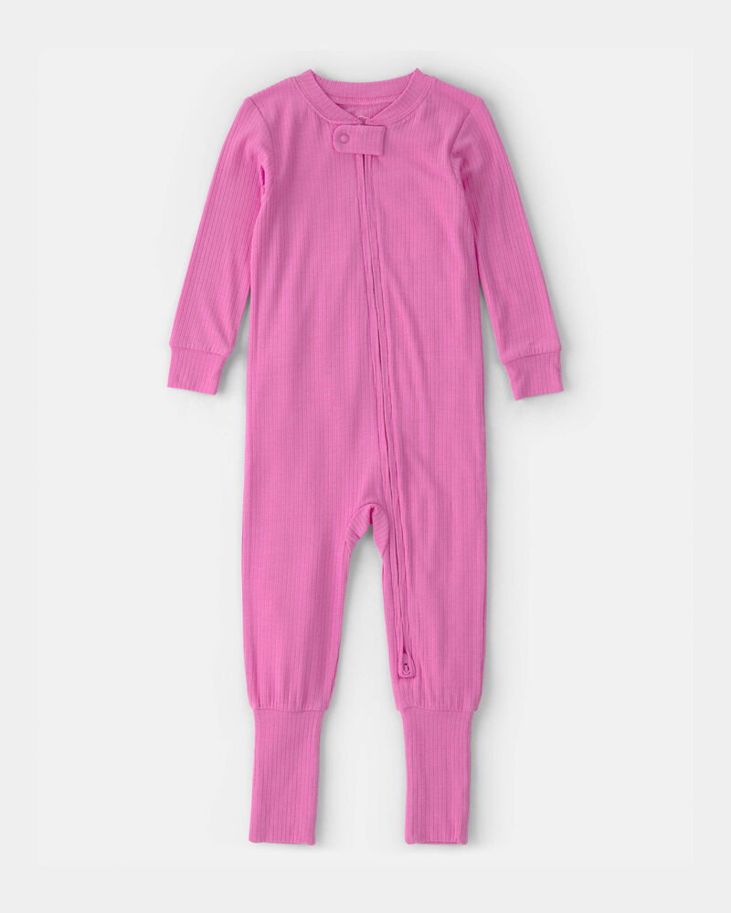 Baby Girl PurelySoft Snug Fit 1-Piece Pyjama - Pink, image 2 of 9 slides