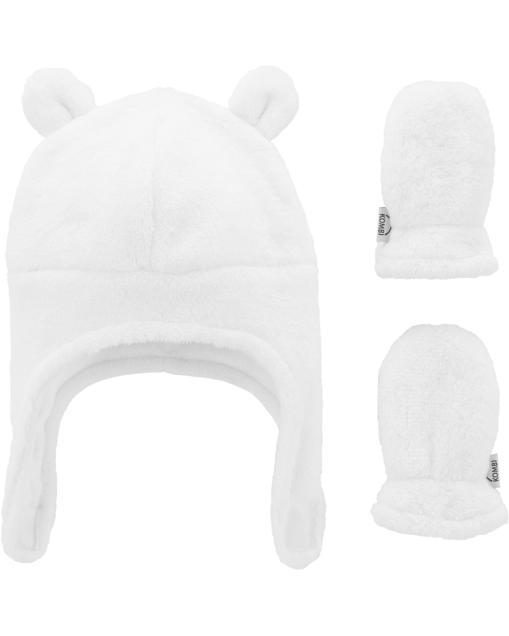 White baby hat and mittens cheap