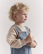 Toddler Avenue Wash Denim Overalls - Blue, image 3 of 7 slides