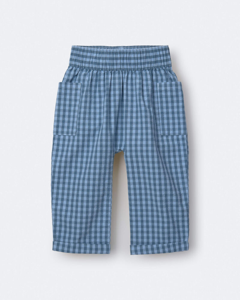 Tout-petit - Pantalon de jeu en seersucker avec poches - Bleu, image 3 sur 8 diapositives