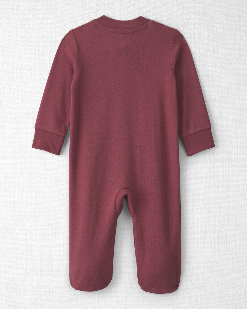 Baby Girl Organic Cotton Pointelle Sleeper, image 2 of 5 slides