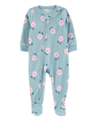 Baby 1-Piece Floral Fleece Footie Pyjamas, image 1 of 3 slides