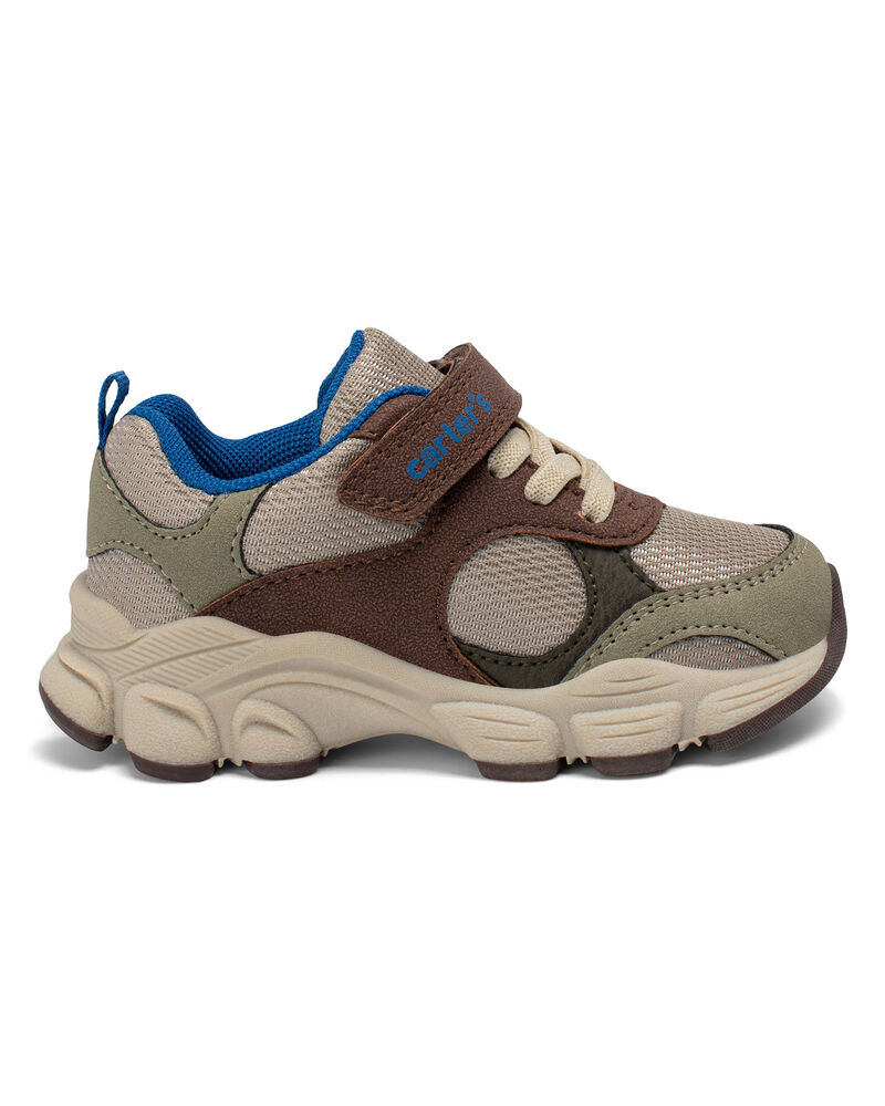 Toddler Boy Athletic Sneakers - Brown, image 2 of 6 slides