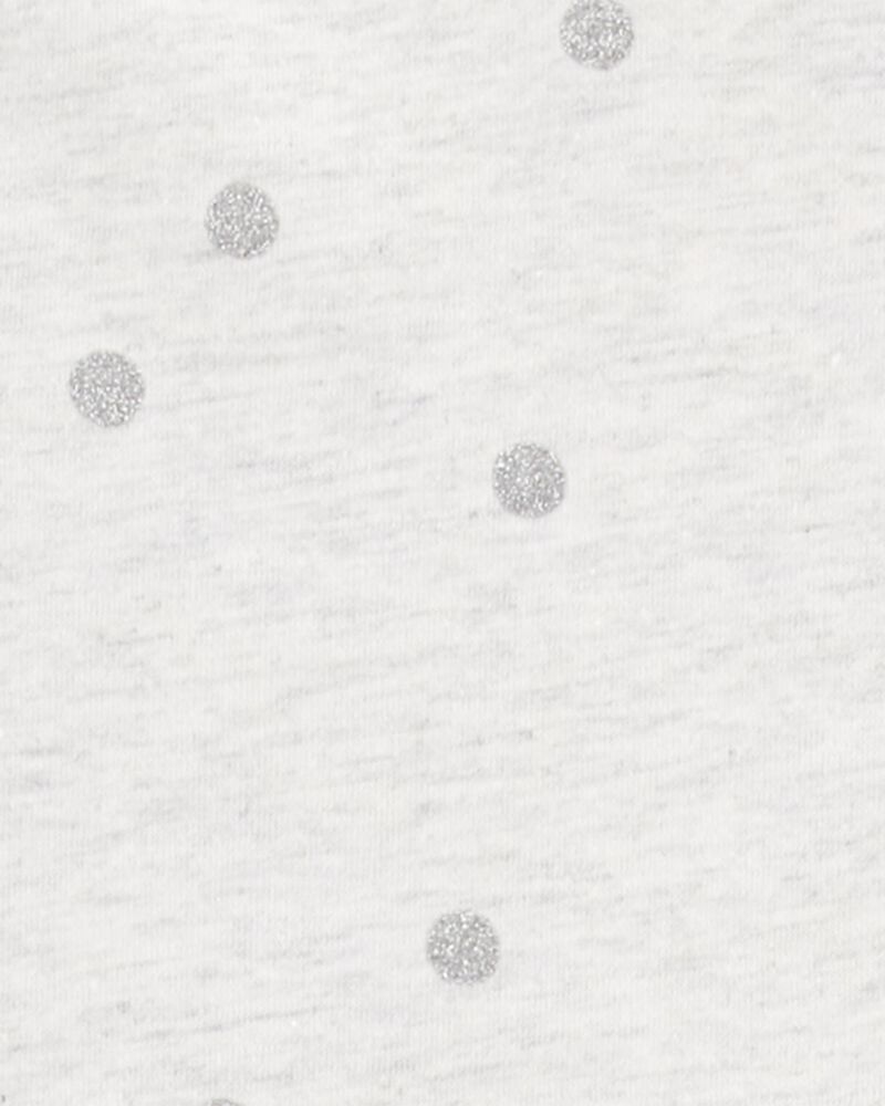 Kid Glitter Polka Dot Long-Sleeve Jersey Dress, image 3 of 4 slides