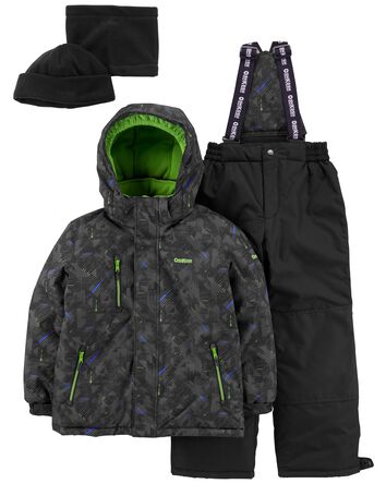 Kid 2-Piece Snowsuit With Bonus Hat And Neck Warmer, 