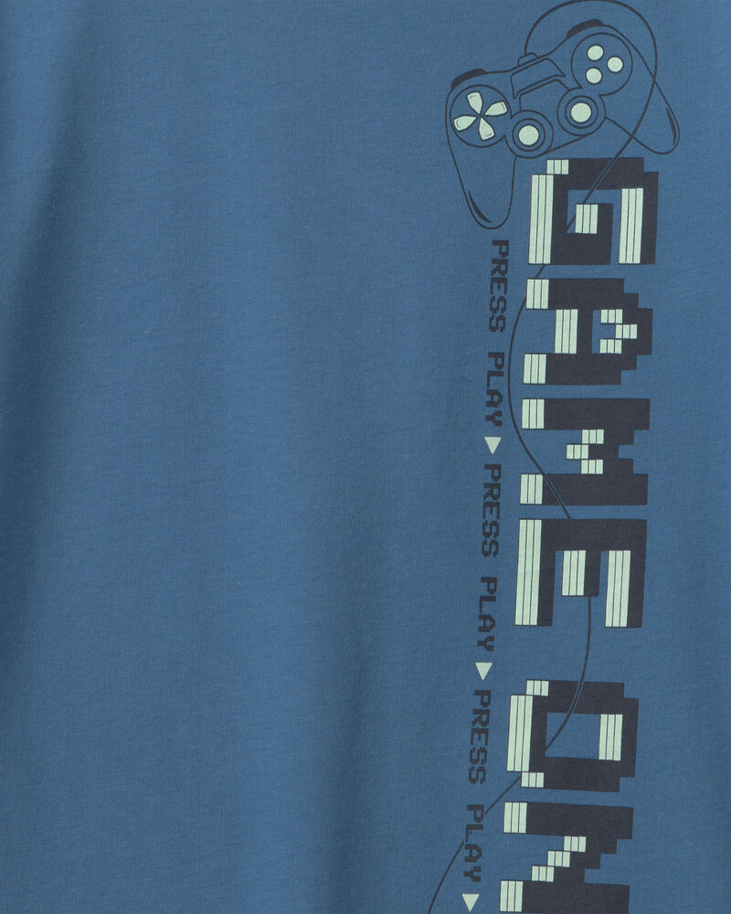 Boys 'Game On' Long-Sleeve Graphic Tee - Blue, image 2 of 3 slides