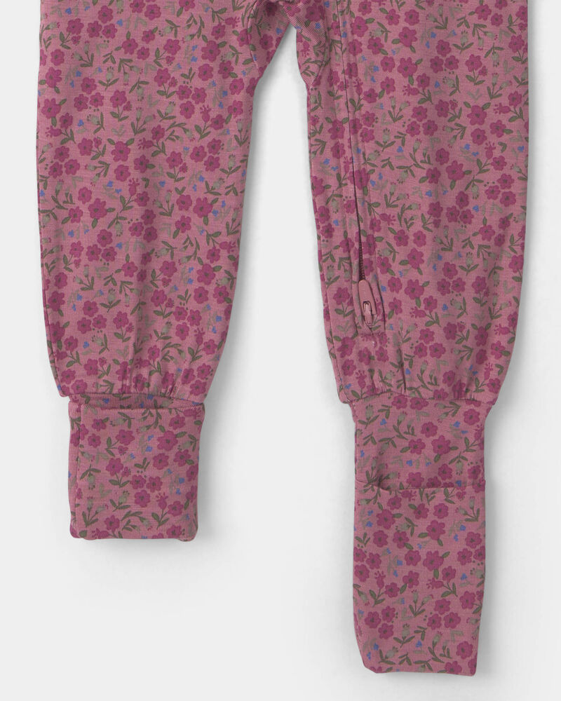 B&eacute;b&eacute; fille - Pyjama ajust&eacute; 1 pi&egrave;ce PurelySoft &agrave; motif floral &ndash; Rose, image 3 sur 7 diapositives