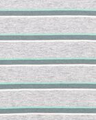 Kid Striped Knit Short-Sleeve Henley - Grey, image 2 of 3 slides