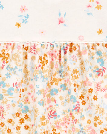 Bébé Cache-couche à manches longues en tricot à motifs de fleurs - Fleuri, 