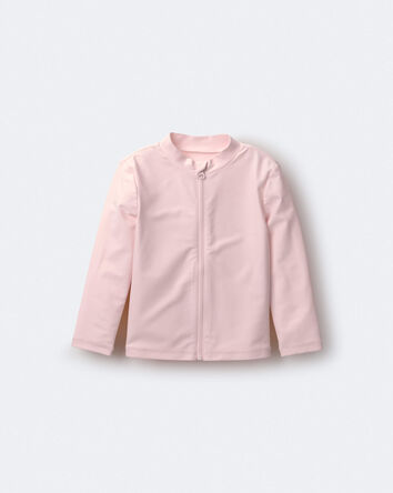 Toddler Full-Zip Long-Sleeve Rashguard - Blush, 