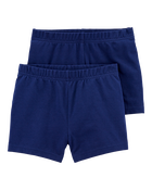 Toddler Girl 2-Pack Navy Bike Shorts, image 1 of 3 slides