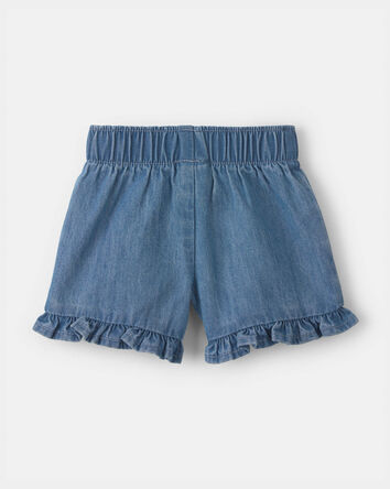 Baby Girl Denim Ruffle Shorts - Medium Wash, 