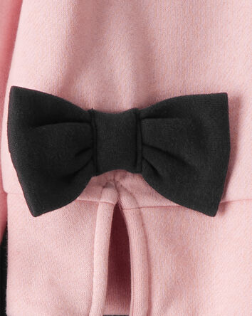 Girls 2-Piece Bow Pullover & Pant Set - Pink/Black, 