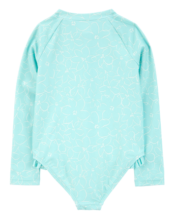 Toddler 1- Piece Floral Rashguard, 