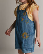 Toddler Embroidered Shortall with Pockets in Chambray , image 3 of 7 slides