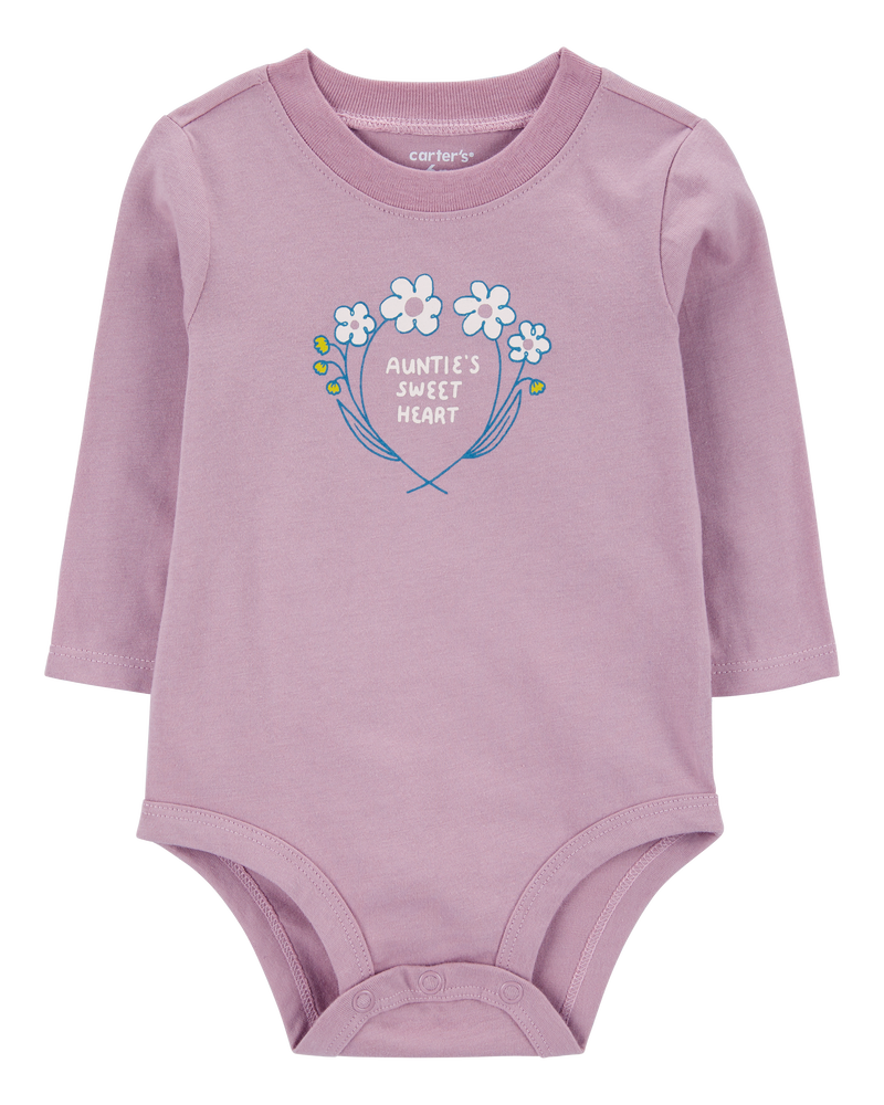 Carter s Baby Girls Baby Auntie s Sweetheart Long Sleeve Bodysuit