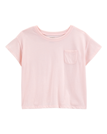 Kid Solid Short-Sleeve Fashion Top - Pink, 