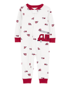 Baby 1-Piece Firetruck 100% Snug Fit Cotton Footless Pyjamas, image 1 of 4 slides