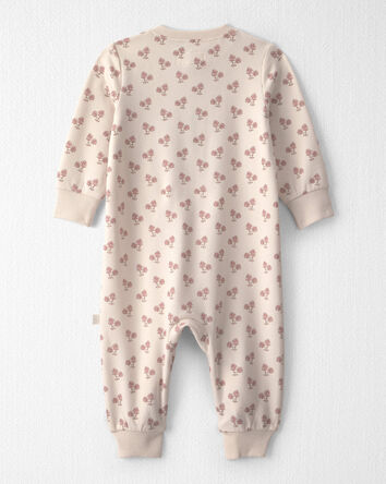 B&eacute;b&eacute; fille - Combinaison en jersey bouclette de coton biologique &agrave; motif floral, 