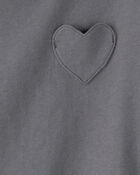 Toddler Girl Heart Pocket Top - Grey, image 2 of 3 slides