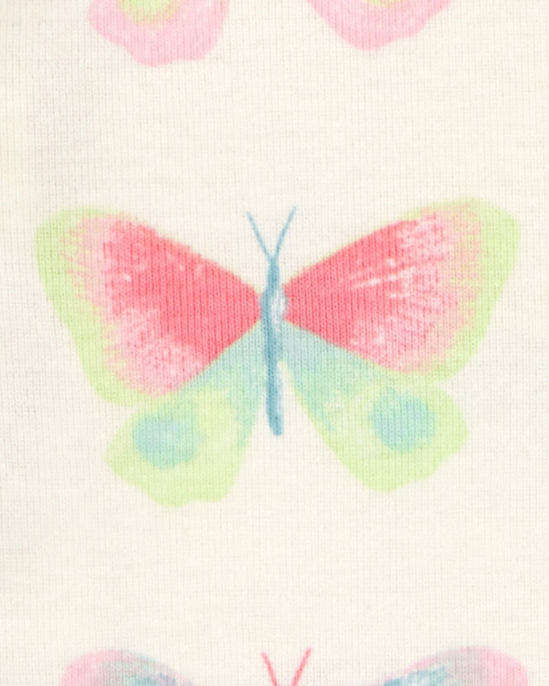 Toddler Butterfly Print Snug Fit Cotton 4-Piece Pyjamas, image 2 of 4 slides